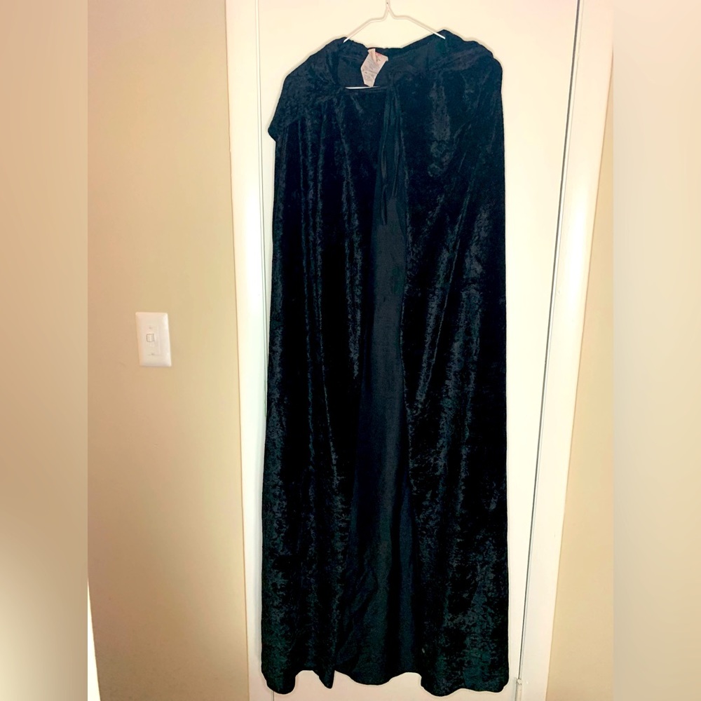 Black Velvet Cape with Hood